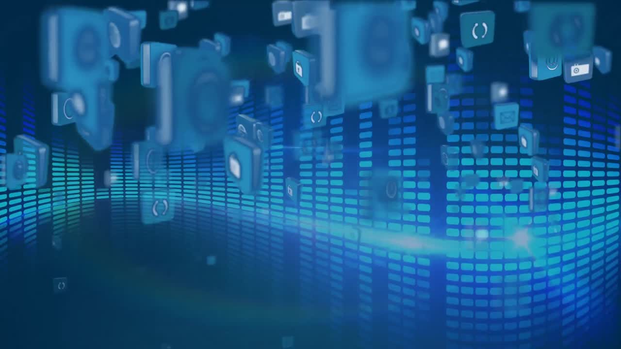 iconos y símbolos de internet con gráficos de barras