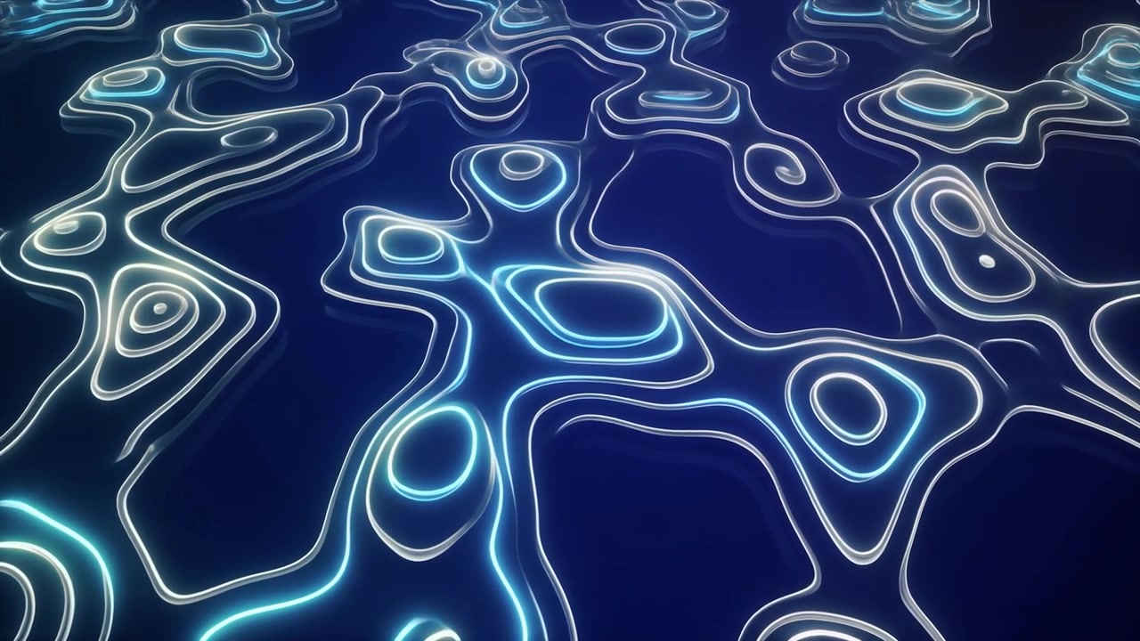 Dynamic Abstract Pattern of Glowing Blue Lines on Dark Background