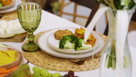 comida no banquete de casamento