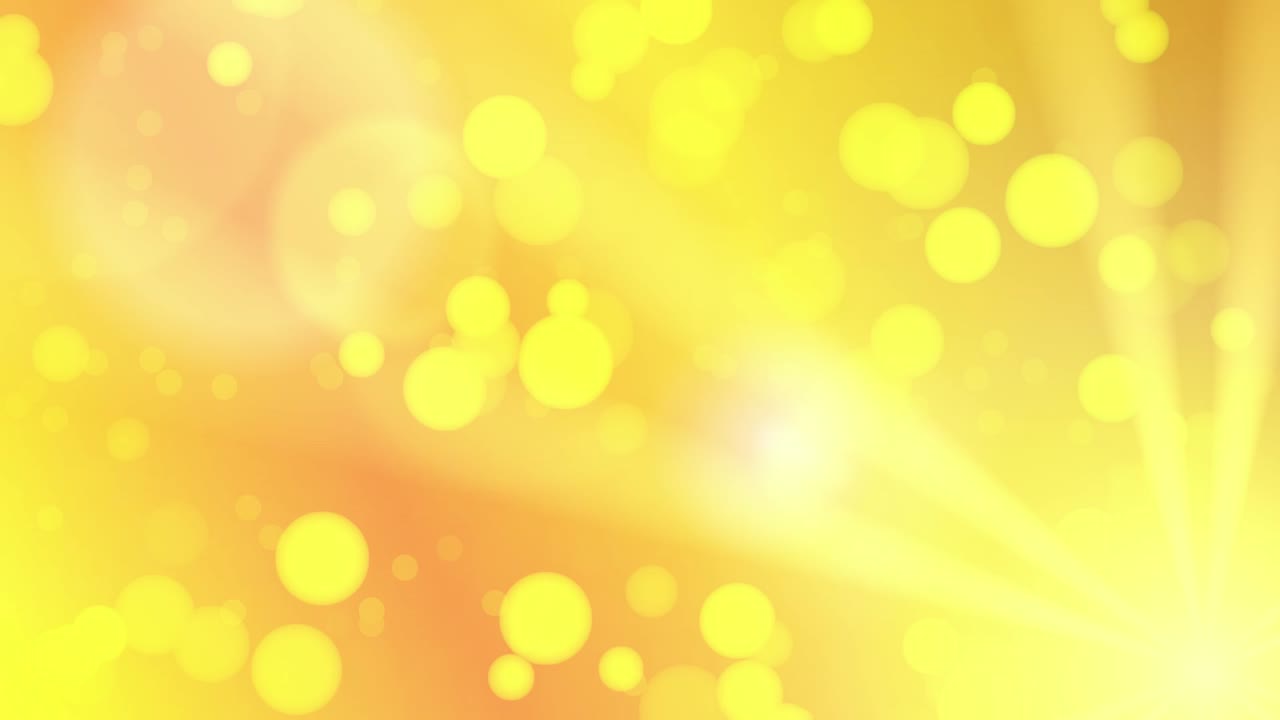 明るいレンズフレアとボケ効果のあるぼやけた白い光が特徴の抽象的な金色の背景2Dアニメーション