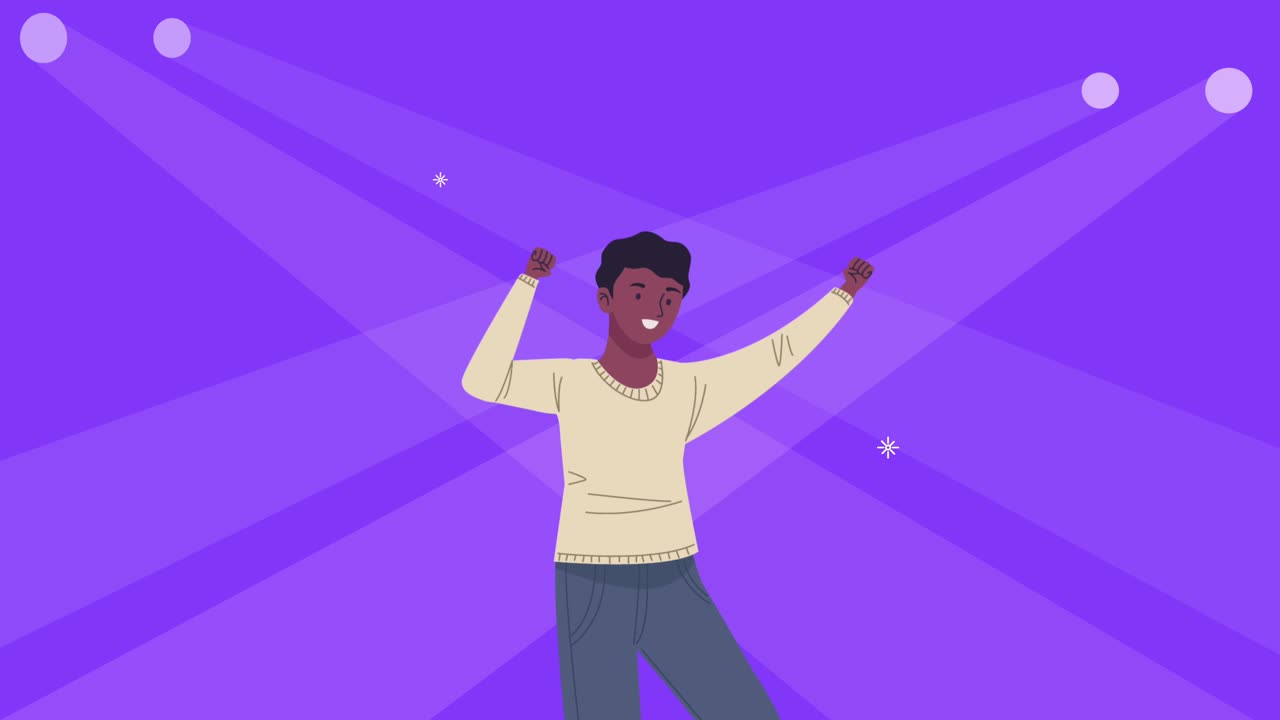 hombre bailando en el escenario