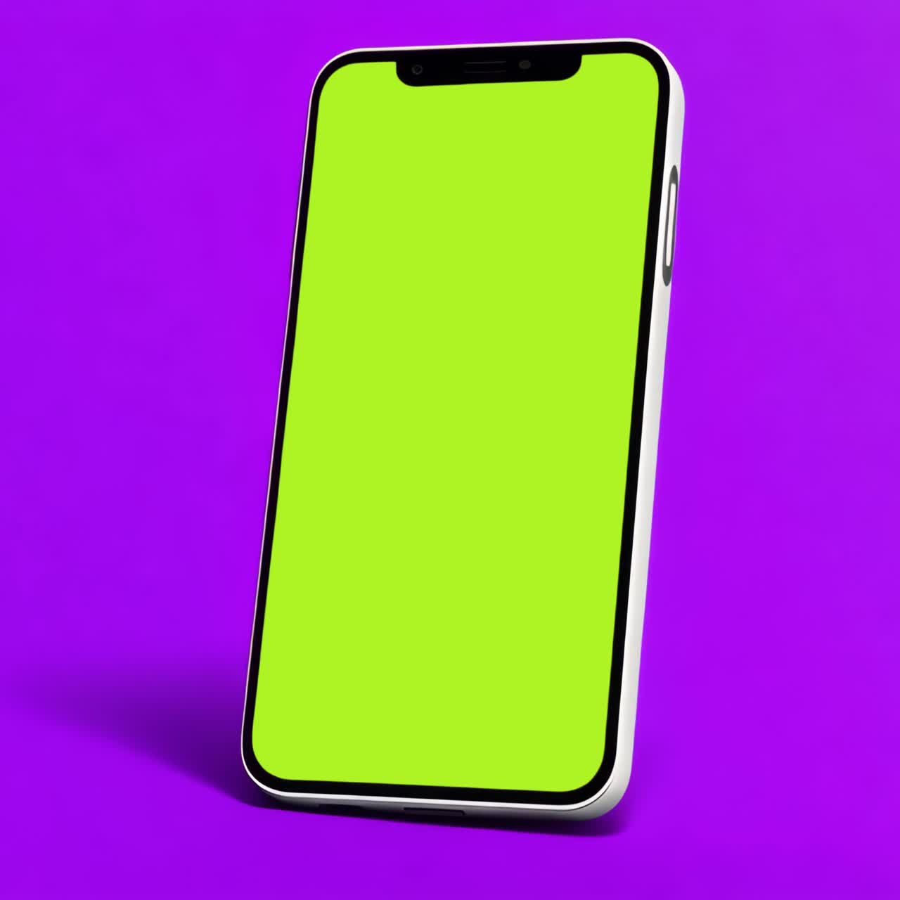 Live mockup-animation af mobiltelefonskærm, transparent 4K-video, green screen