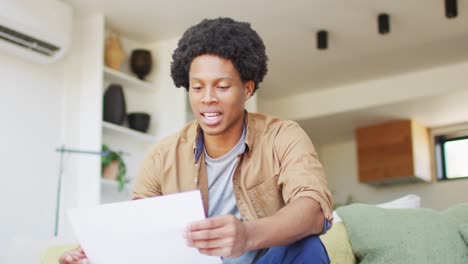 talking african american man making video call