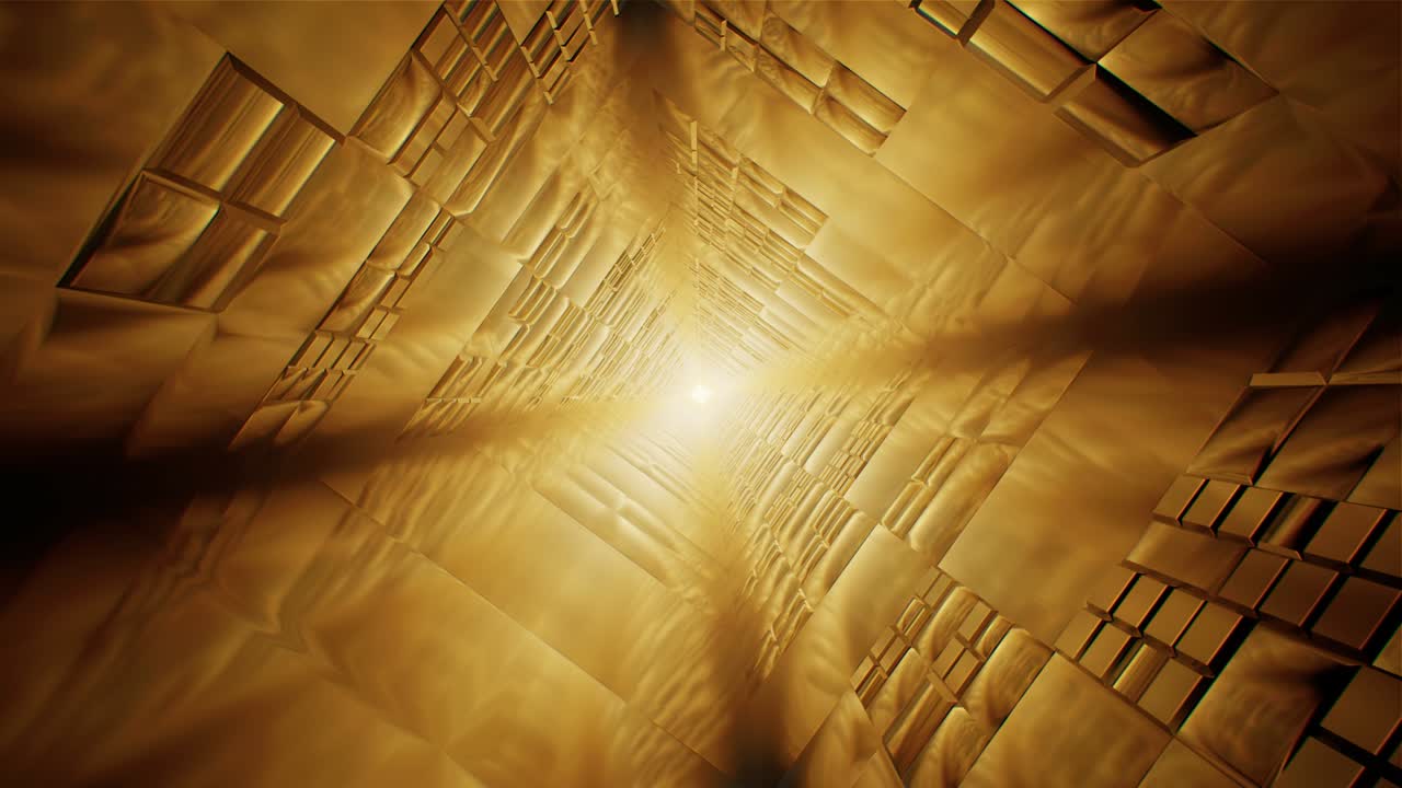 회전하는 안개 금 터널 루프