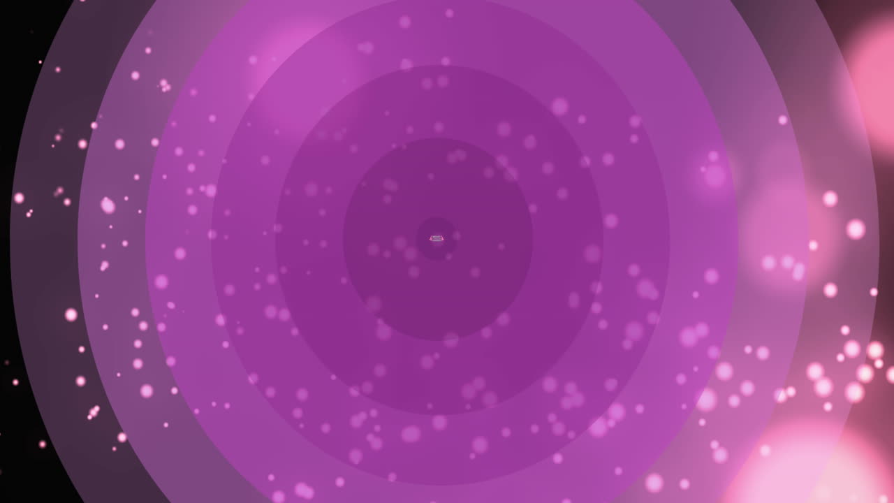 Animation de texte de sensibilisation au cancer sur des cercles roses