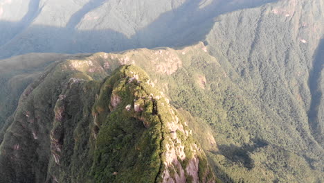 summit hiking trail of the highest rainforest mountain at brazilian south, pico paraná, brazil, south america