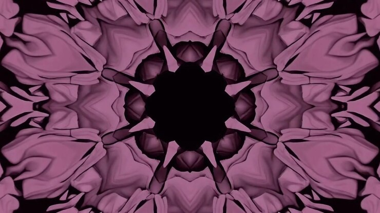 Abstract Pink Kaleidoscope Pattern Expanding and Rotating