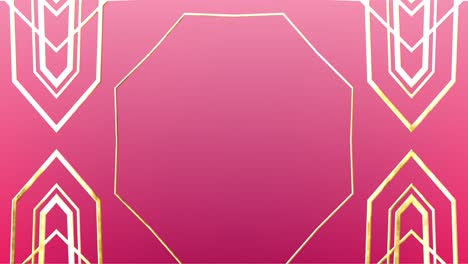 Animation-Eines-Leuchtenden-Goldenen-Musters-Auf-Rosa-Hintergrund