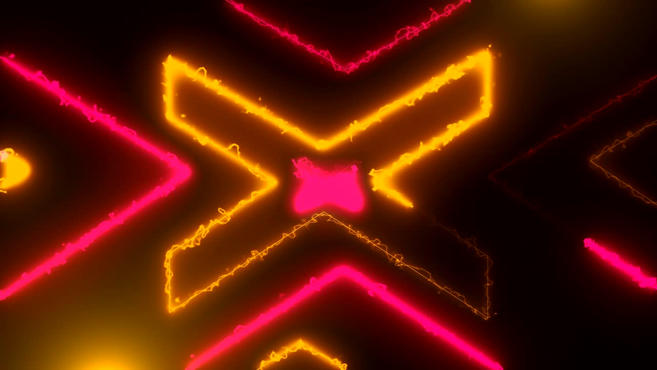 túnel de neón abstracto con reflejo, fondo generado por computadora