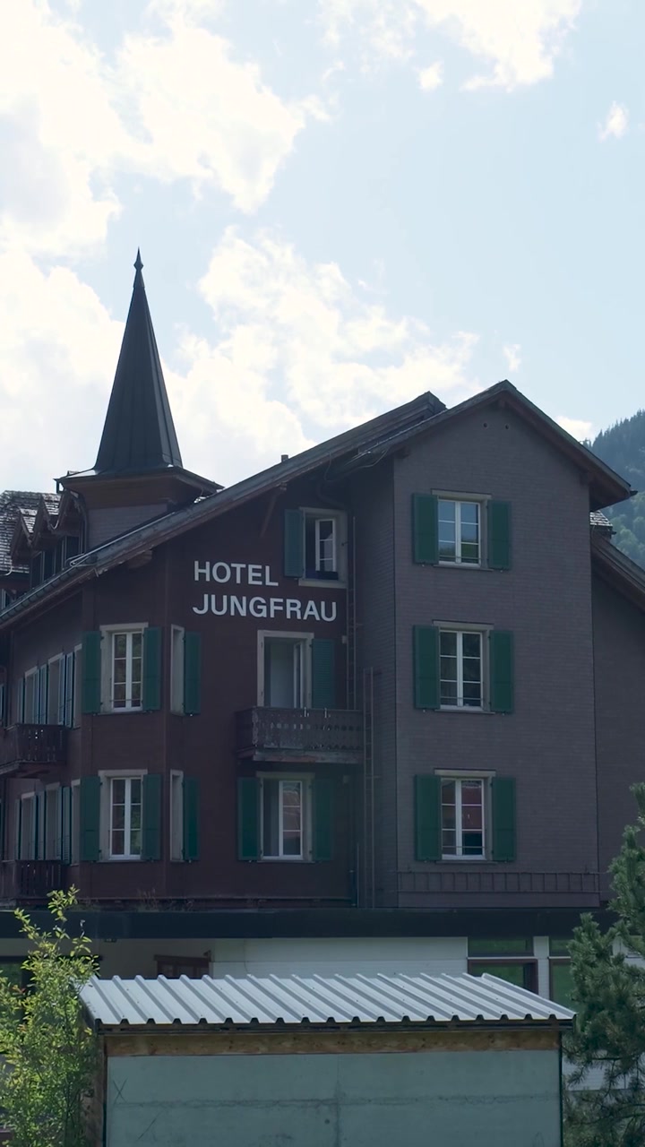 Exterior View of Hotel Jungfrau in the Swiss Alps