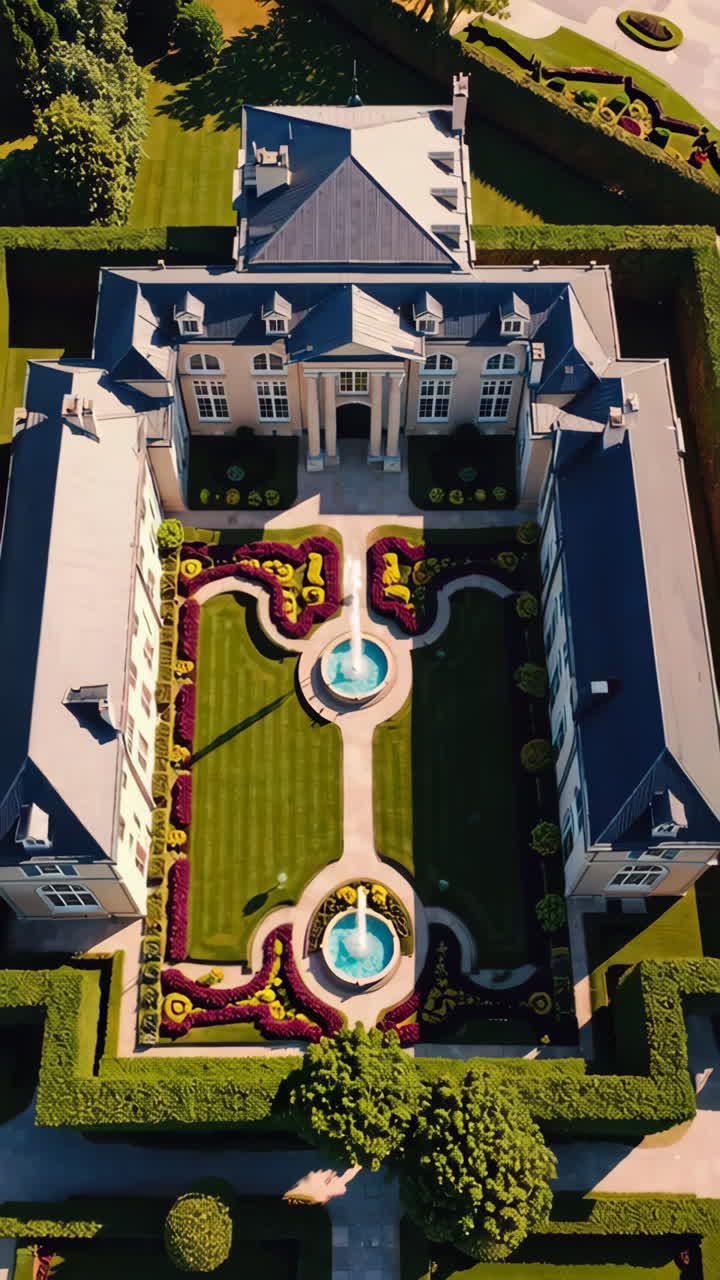 Aerial View of a Luxurious European Estate