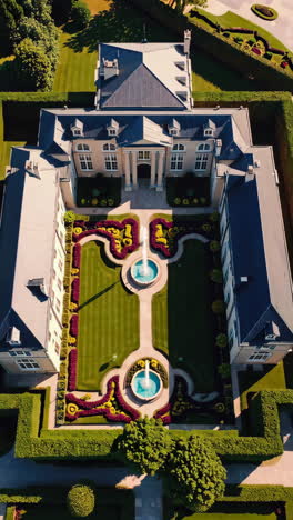 aerial view of a luxurious european estate