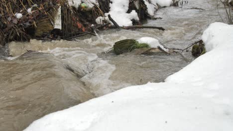 Schwimmender-Stock-Und-Ziegelstein-Auf-Dem-Wasser