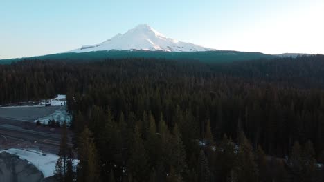 aerial view of mt. hood in winter