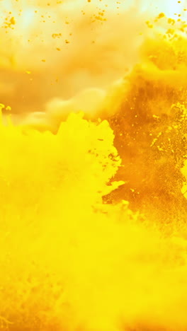 a large orange cloud of smoke is billowing out of a fire. the smoke is thick and billowing, creating a sense of chaos and destruction. the orange color of the smoke contrasts with the white background