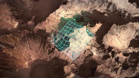 Mittlere-Aufnahme-Eines-Planetenscans,-Der-Mithilfe-Eines-Lasergitters-Auf-Dem-Mars-Durchgeführt-Wird