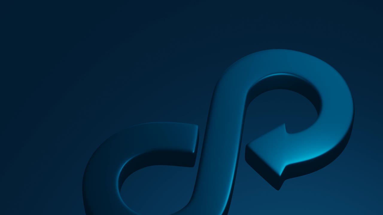 Circular economy symbol or recycle sustainability infinity sign on recycling business cycle background with green resources environmental concept. 3D rendering.