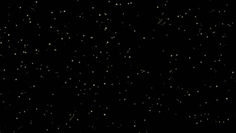 background gold movement. universe gold dust with stars on black background. motion abstract of particles