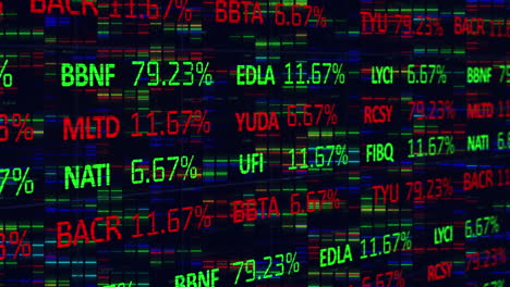 stock market data processing against black background