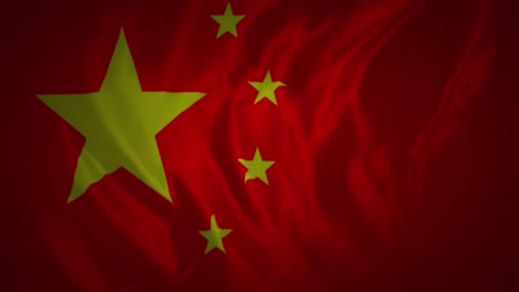 Animation-of-waving-flag-of-china-with-copy-space