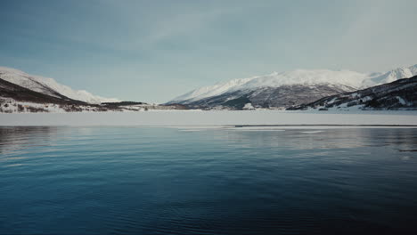 arctic fjord glacier in norway outside tromso