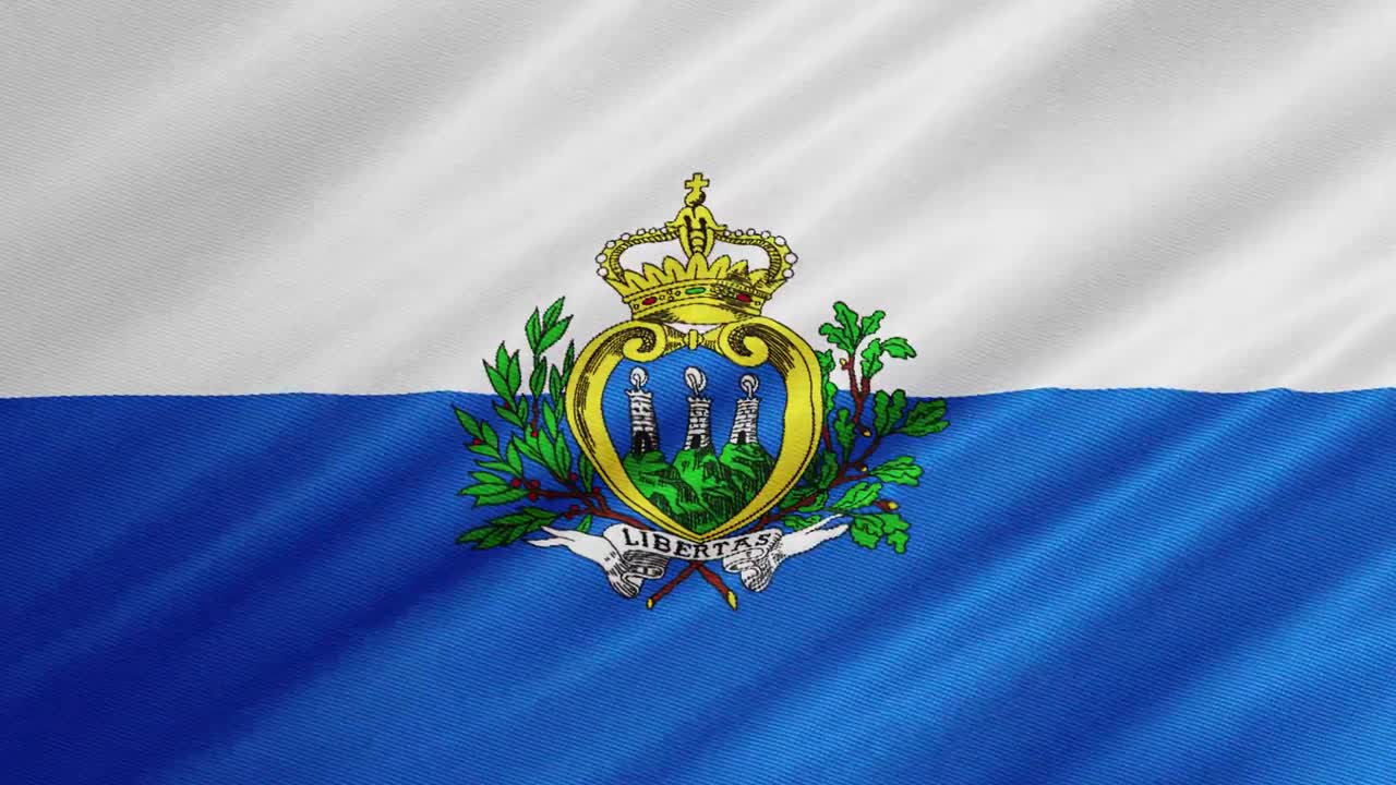 배경을 흔들며 산마리노의 국기