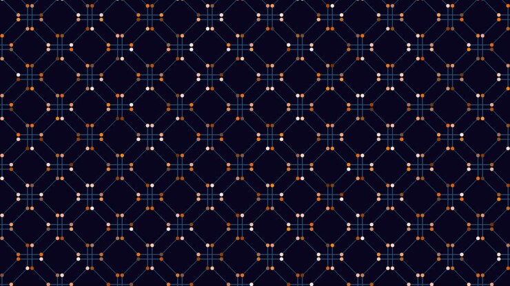 Elegant geometric pattern black and white with blue dots