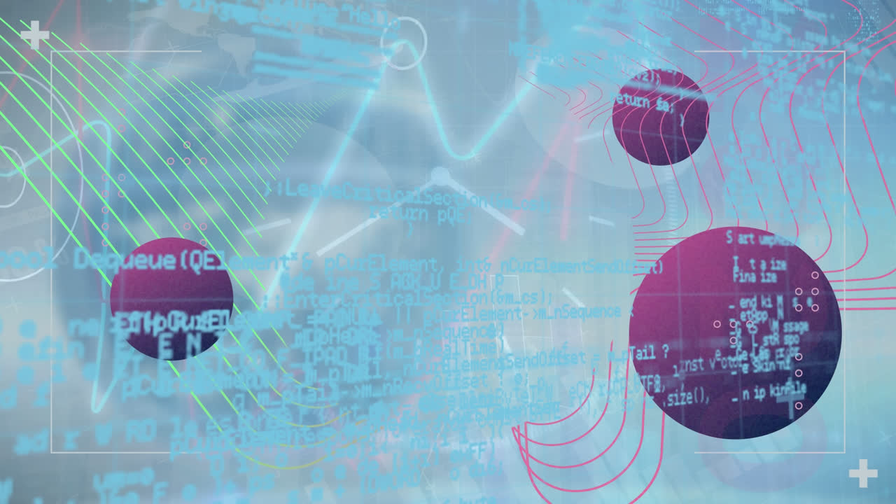 animación del procesamiento de datos sobre formas