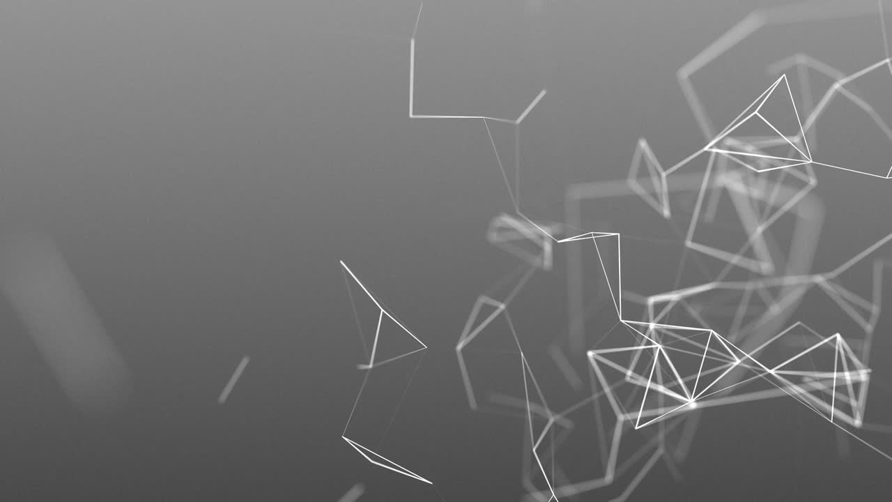 hermoso cg generado 3d bucle sin costuras fondo abstracto con líneas de geometría y puntos