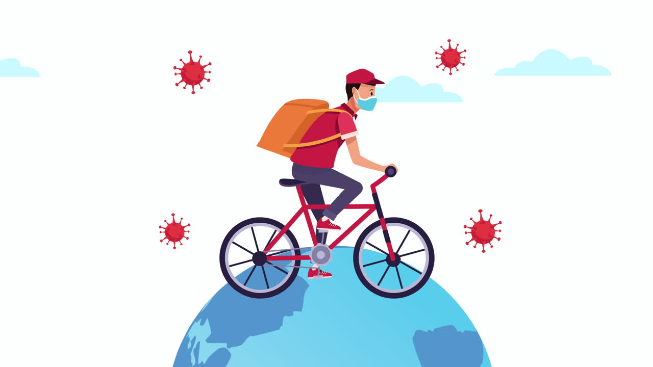 자전거 애니메이션 배달 서비스