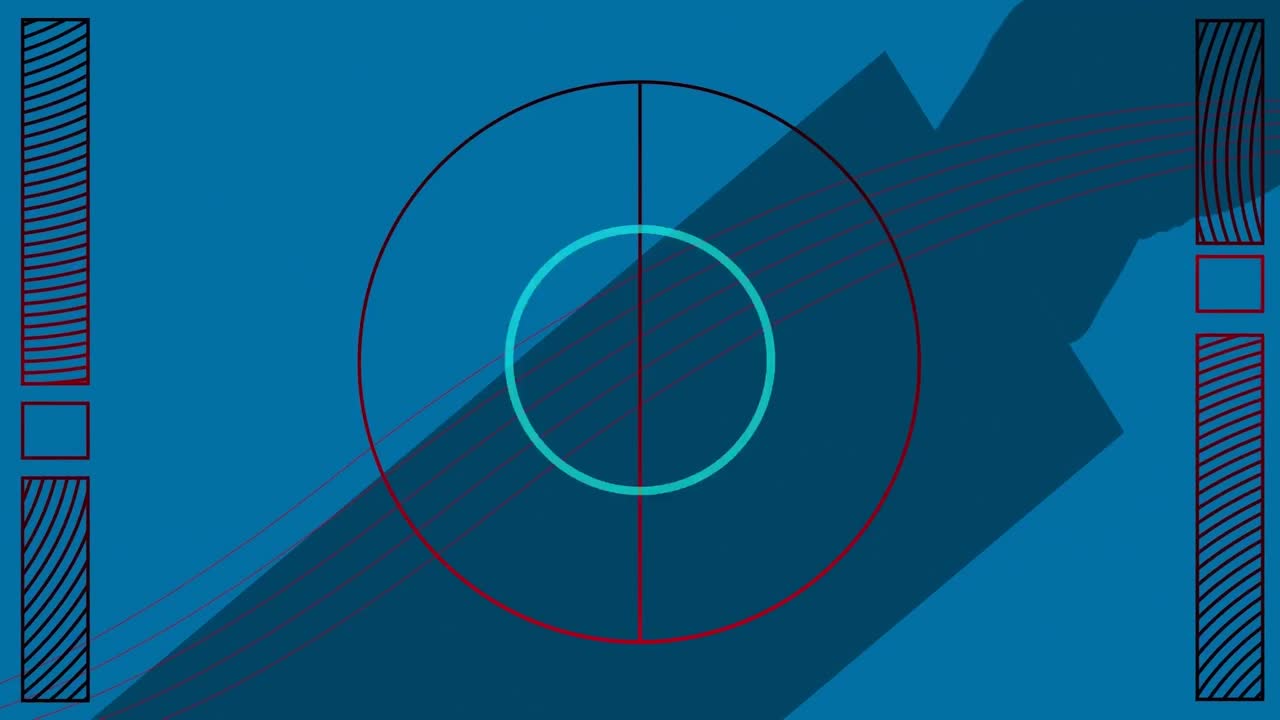 animación digital de formas abstractas que se mueven contra un fondo azul