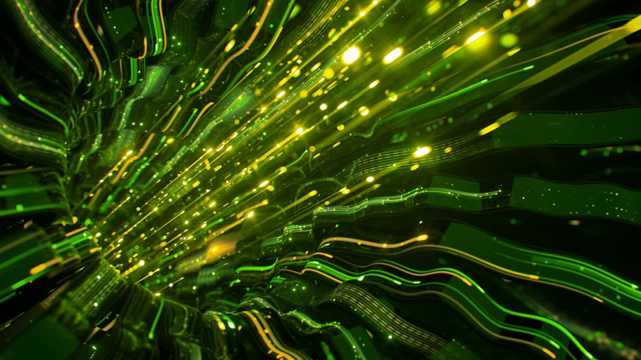 большие данные или поток энергии 3d-рендер беспрепятственной циклической анимации