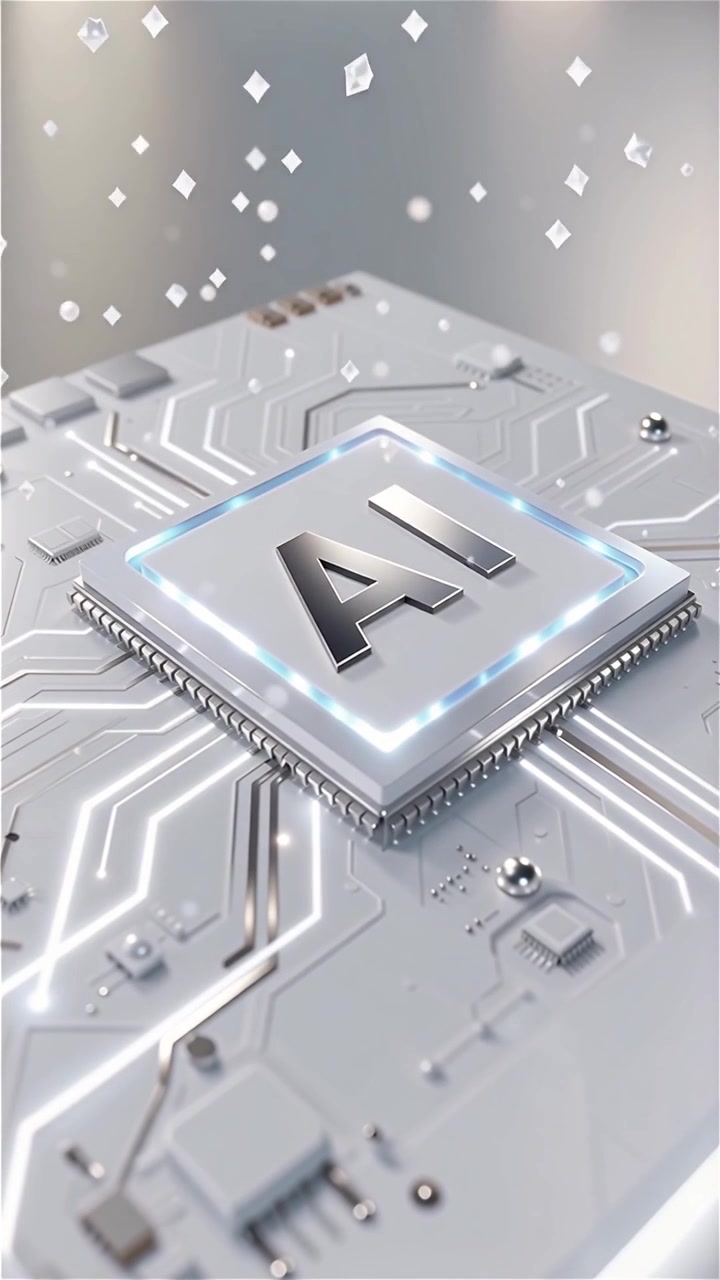 Futuristic AI Chip Motherboard Technology Background