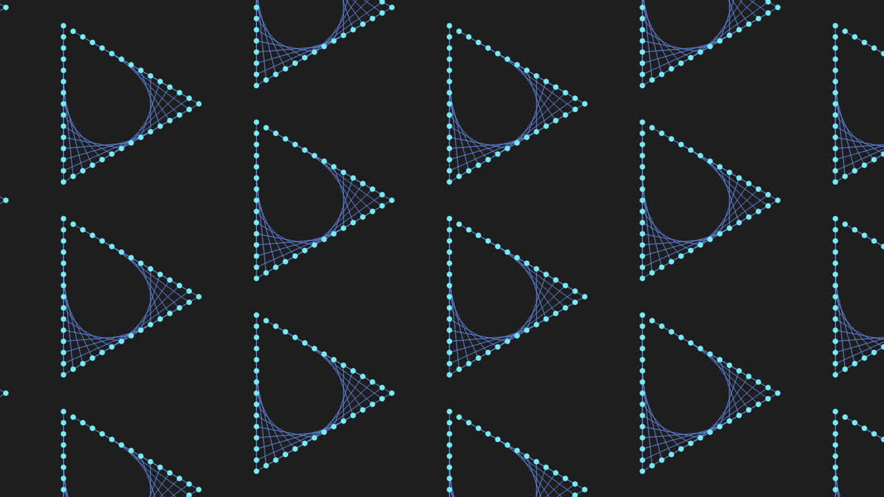 虹の三角形の未来的なパターン ネオン ドットとライン 1