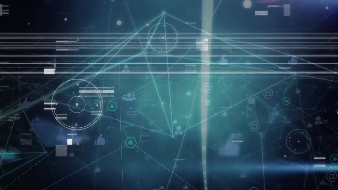 animación del procesamiento de datos sobre un fondo negro