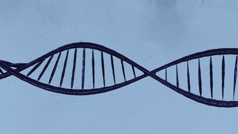 doble hélice de formación de adn - azul en un fondo fluido