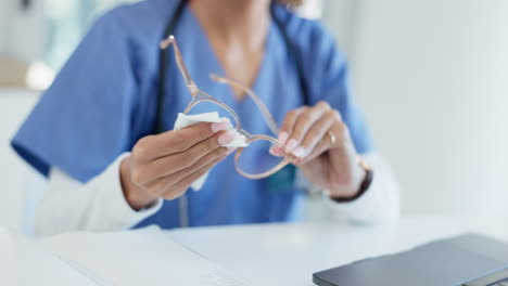 hands, person cleaning glasses