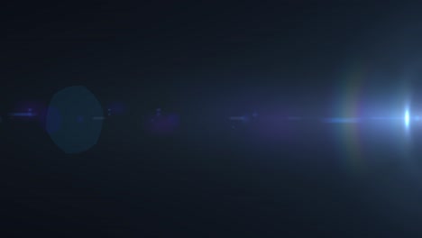 optical lens flare on dark background, streaks and circles of lights moving horizontally from right side of the screen, reflection of light within the lens elements concept