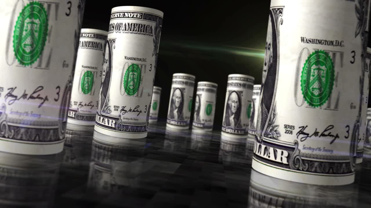 달러 지폐 롤 원활한 루프