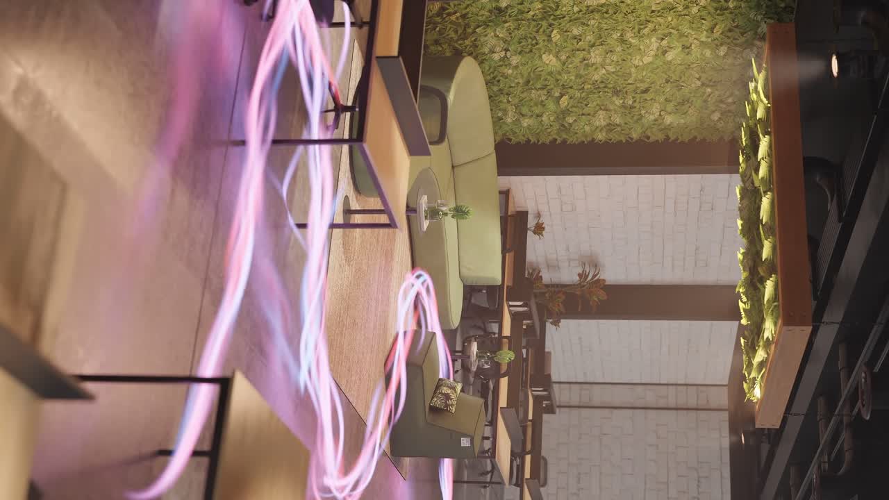 espacio de trabajo moderno con iluminación ambiental vertical