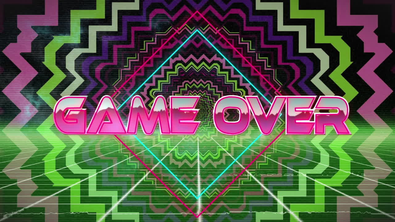 animación del juego en el espacio caleidoscópico abstracto digital