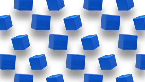 wooden blue cubes looped rotation.