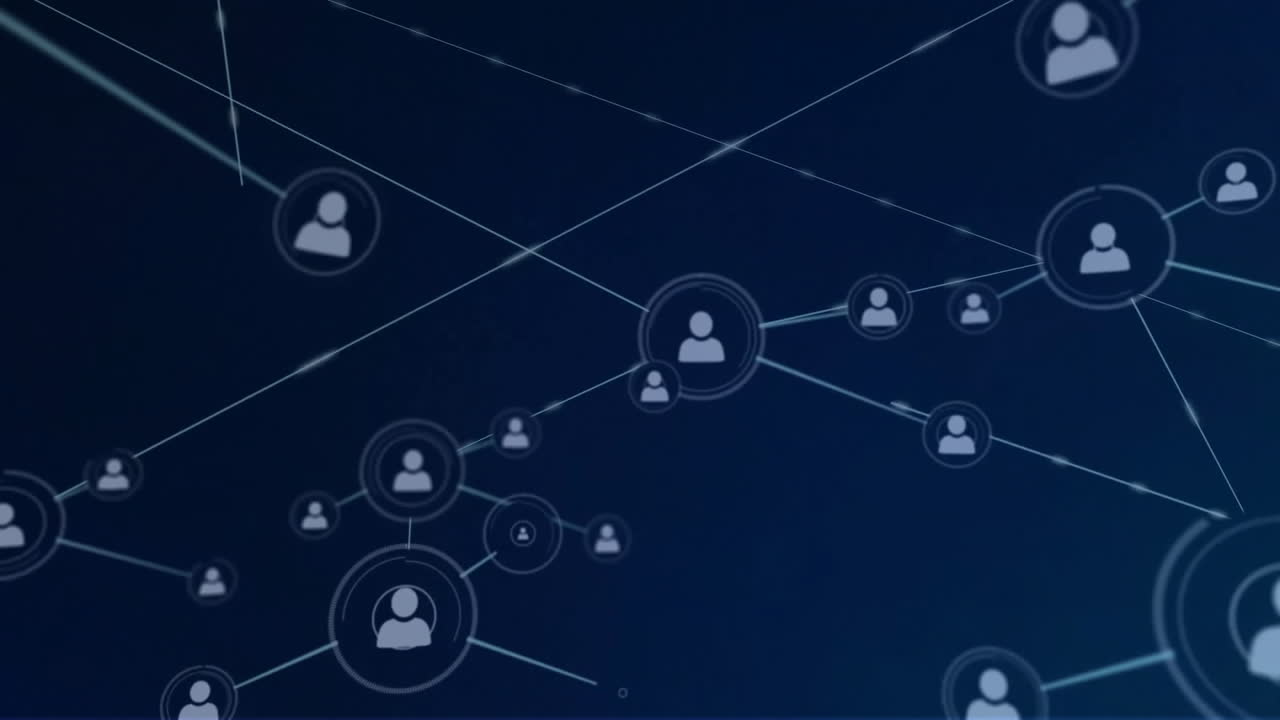 Animation of network of connections with people icons