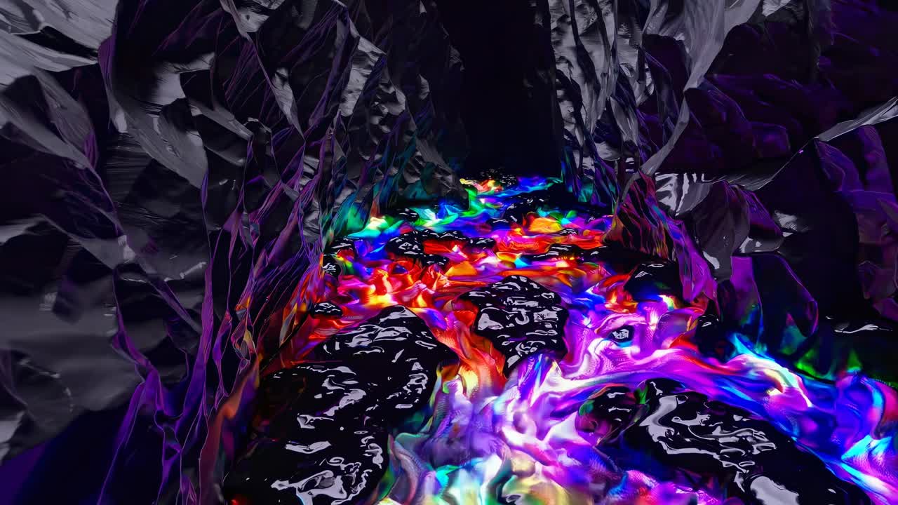 Vibrant Abstract River Of Colors