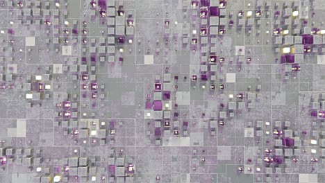 futuristic wall with chaotic cubes seamless loop 3d render animation