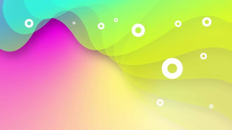 Curve blended overlapping shape and vibrant gradient background