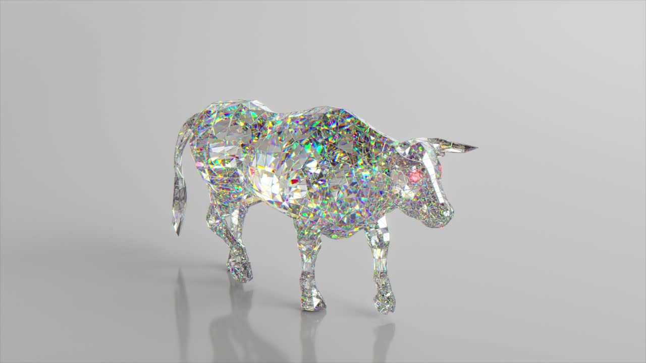 3d 렌더링 크리스탈 황소