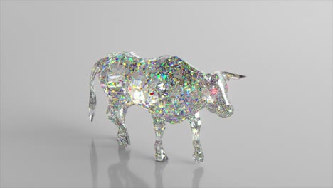 3d rendered crystal bull