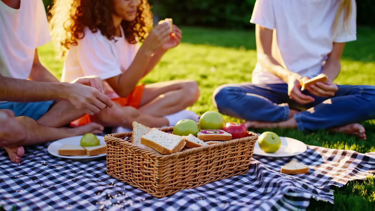 공원에서 가족 피크닉