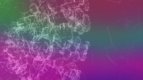 animación de una cadena de adn en 3d girando sobre un fondo brillante púrpura